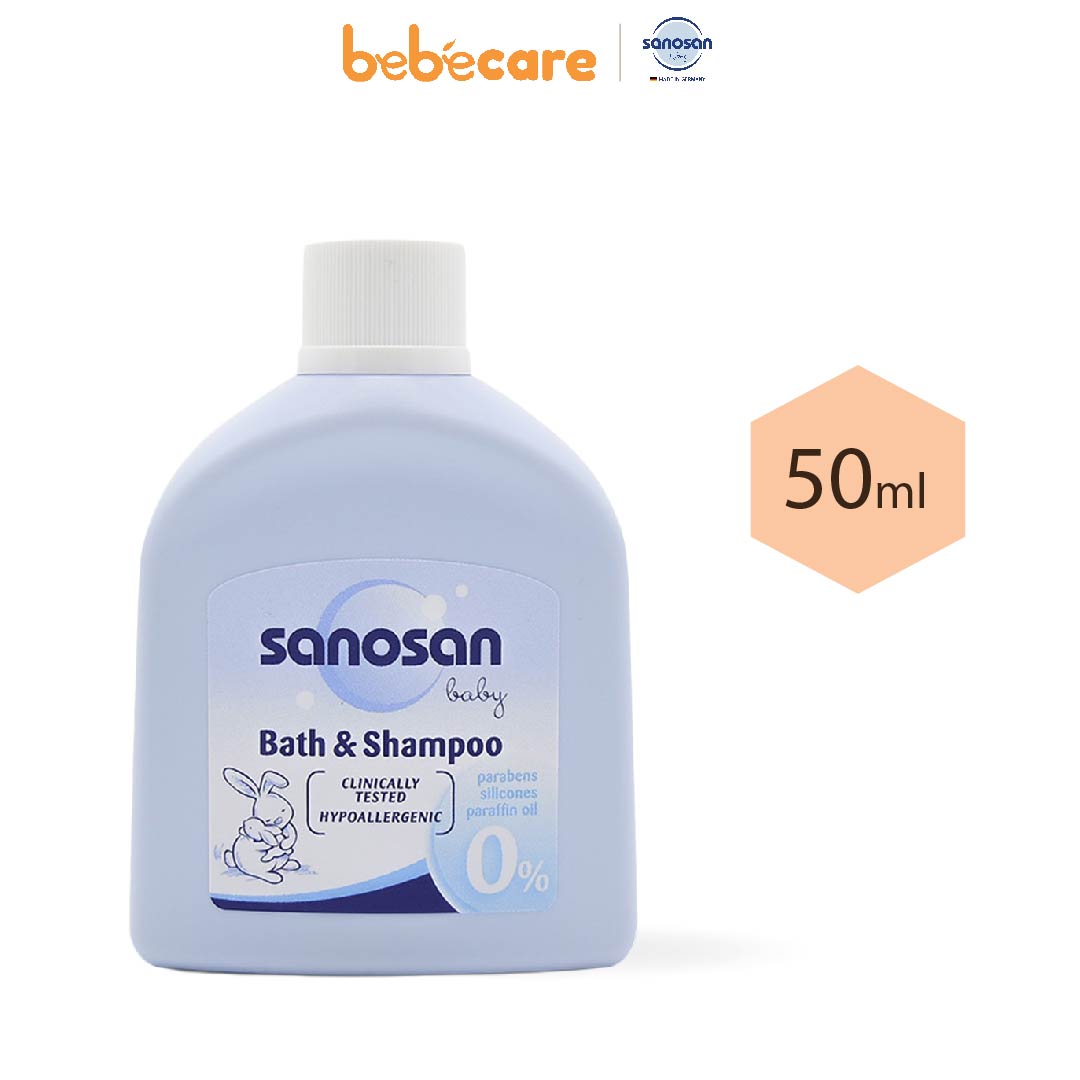 Sanosan (1080)-Sữa Tắm Gội Dịu Nhẹ Sanosan Chiết Xuất Olive Hữu Cơ 50ML